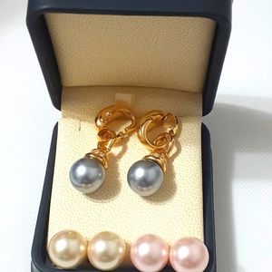 Nolan Miller Vintage interchangeable Pearl Earrings
